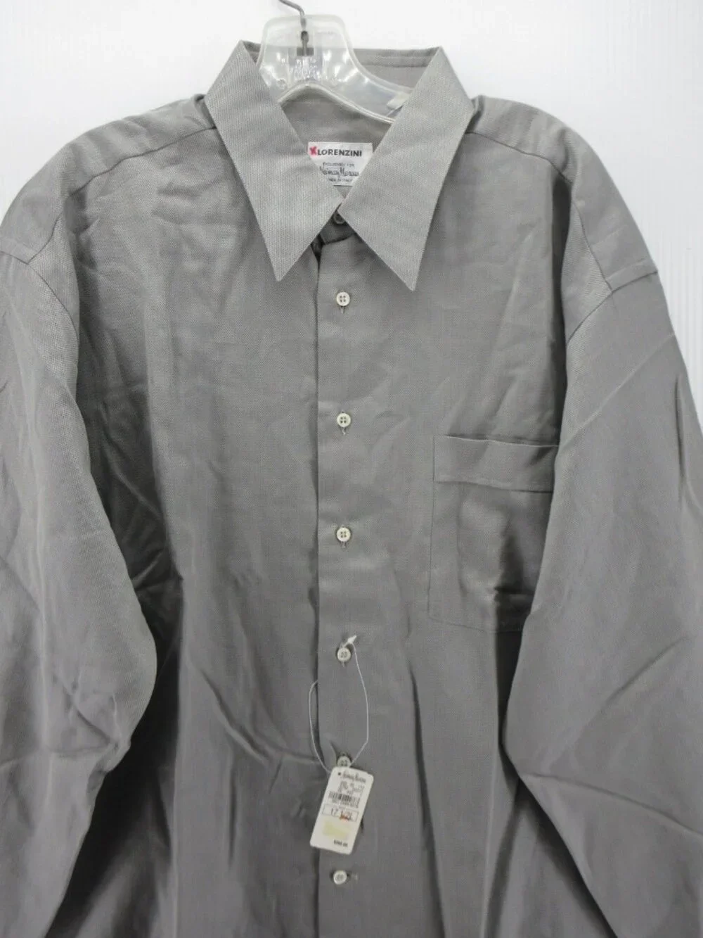 Lorenzini Shirt 17.5 L Neiman Marcus Micro Herringbone Italy VGT NEW